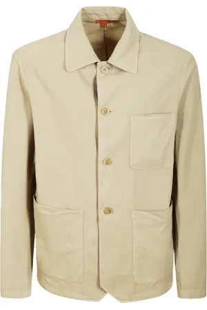BARENA Jakke, Herre, Grøn, L, Bomuld, Linned Bomuld Overshirt