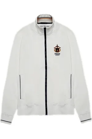 Aeronautica Militare Sweathshirts & Hoodies, Herre, Hvid, 2XL, Bomuld, Tricolori Pile Embroidered Sweatshirt