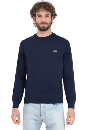 Lacoste Strik, Herre, Blå, M, Bomuld, Blå Sweater med Krokodillelogo