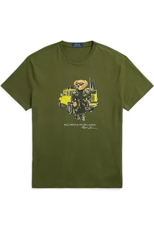 Ralph Lauren Top, Herre, Grøn, L, Bomuld, Grøn Polo Bear T-shirt