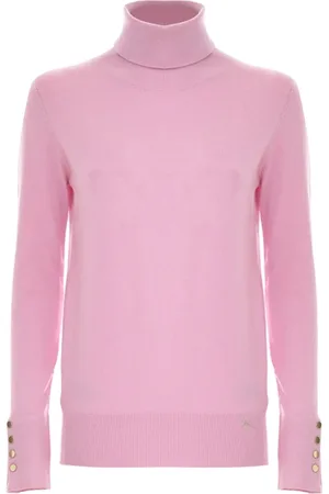 Kocca Strik, Dame, Lyserød, M, Uld, Blød Strikket Polo Jumper