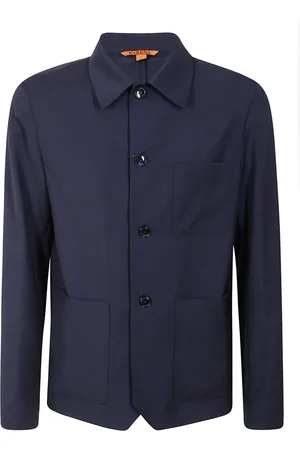 BARENA Jakke, Herre, Blå, XL, Uld, Uld Overshirt Komfort og Åndbarhed