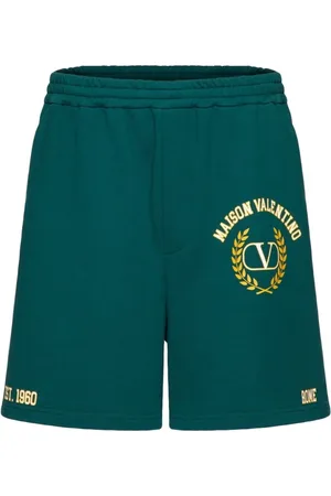 VALENTINO GARAVANI Shorts, Herre, Grøn, M, Bomuld, Logo-print hoodie med snøre