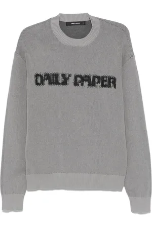 Daily paper Strik, Herre, Grå, S, Ribbed Crew Neck Sweater Long Sleeves