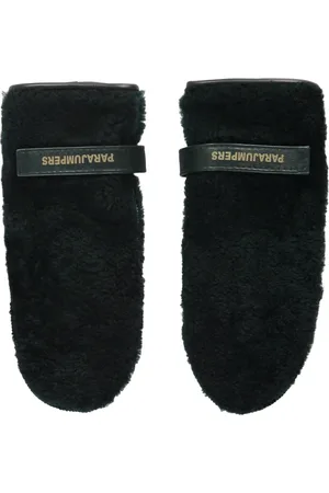 Parajumpers Tilbehør, unisex, Grøn, S, Læder, Shearling Læderhandsker med Justerbar Rem