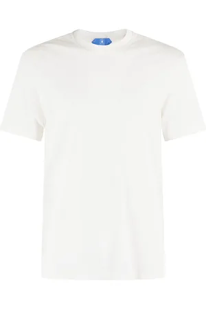 Kired Top, Herre, Hvid, L, Bomuld, Hvid mælk T-shirt med ribdetaljer