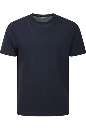 ZANONE Top, Herre, Blå, L, Bomuld, Bomuld T-shirt med korte ærmer