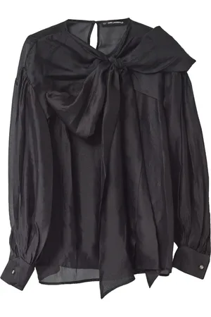 Karl Lagerfeld Bluser & Skjorter, Dame, Sort, S, Polyester, Aften Metallic Bluse