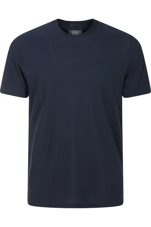 ZANONE Top, Herre, Blå, L, Bomuld, Kortærmet bomuldst-shirt