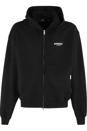 Represent Sweathshirts & Hoodies, Herre, Sort, M, Bomuld, Club Zip Hoodie Sort Langærmet