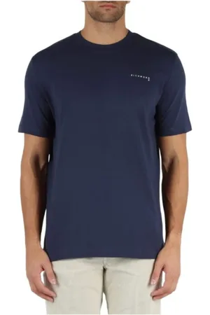 John Richmond Top, Herre, Blå, S, Bomuld, Logo T-Shirt