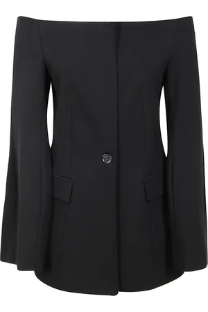 LIVIANA CONTI Jakke, Dame, Sort, XS, Uld, Sort Åben Skulder Blazer
