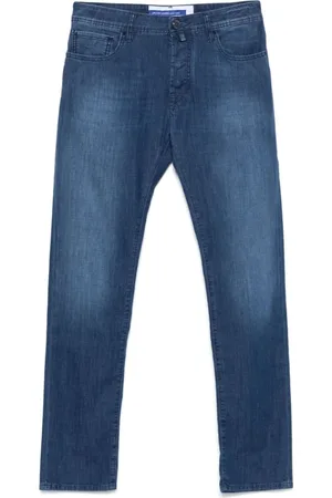Jacob Cohen Jeans, Herre, Blå, W38, Indigo Blå Klassiske Knappelukning Jeans
