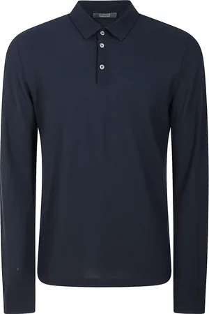 ZANONE Top, Herre, Blå, 2XL, Bomuld, Polo Skjorte i Fin Stof
