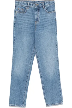 Patrizia Pepe Jeans, Dame, Blå, W29, Bomuld, High Waist Straight Jeans