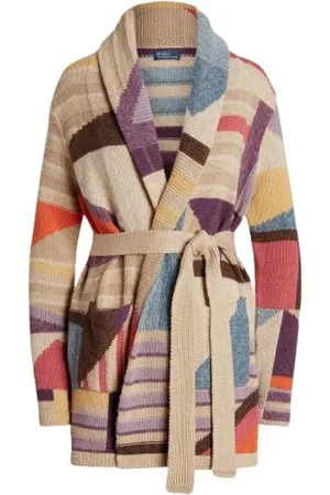 Ralph Lauren Strik, Dame, Flerfarvet, XS, Bomuld, Geometrisk Mønstret Cardigan