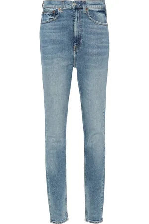 Ralph Lauren Jeans, Dame, Blå, W28, Bomuld, Skinny High Rise Jeans