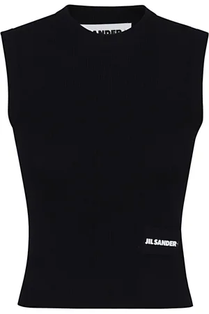 Jil Sander Top, Dame, Sort, XS, Uld, Ærmeløs Top