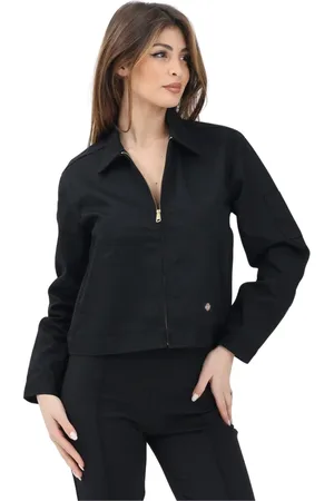 Dickies Jakke, Dame, Sort, XS, Uld, Sort Uforet Kort Eisenhower Jakke