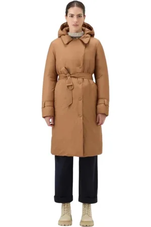 Woolrich Frakke, Dame, Brun, S, Uld, Letvægts Dunjakke