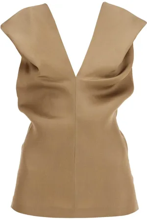 Khaite Top, Dame, Grøn, XS, Flowy Draped Sleeveless Top