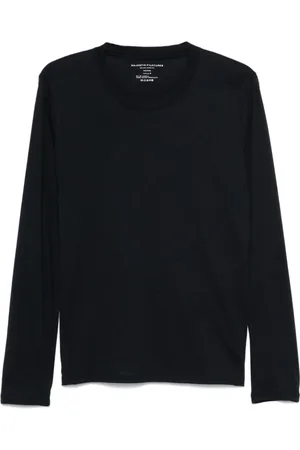 Majestic Top, Herre, Blå, S, Blå Jersey Rund Hals Langærmet