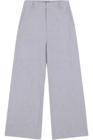 Alix the label Bukser, Dame, Grå, S, Uld, Glamourøse Foil Stripe Bukser