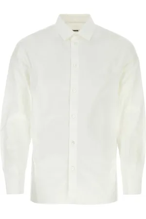 Jil Sander Skjorte, Herre, Hvid, M, Bomuld, Hvid Poplin Skjorte