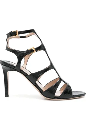 Tom Ford Sko, Dame, Sort, 37 EU, Læder, 95mm Sandaler med krokodilleeffekt