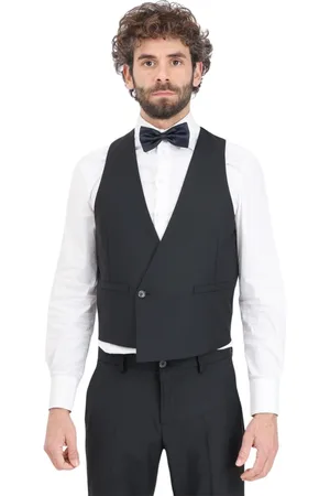 Patrizia Pepe Jakkesæt, Herre, Sort, M, Uld, Vinyl Vest