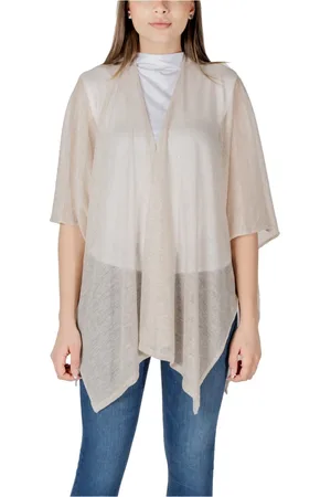 Liu Jo Strik, Dame, , ONE SIZE, Uld, Guld Kortærmet Cardigan