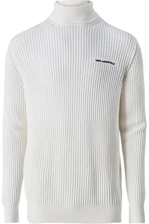 Karl Lagerfeld Strik, Herre, Hvid, M, Bomuld, Turtleneck Sweater