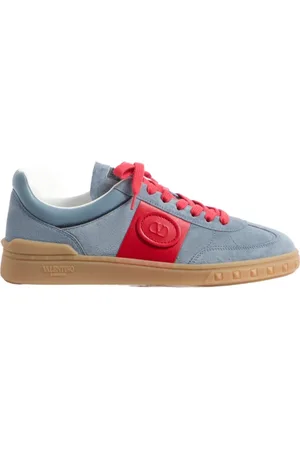 VALENTINO GARAVANI Sko, Herre, Blå, 41 1/2 EU, Læder, Low-top Sneakers i ruskind og kalvelæder