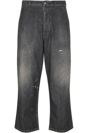 Maison Margiela Jeans, Herre, Grå, W32, Bomuld, Sorte bomuldsbukser til stilfulde udflugter
