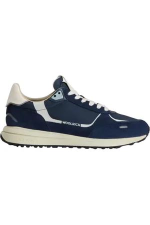 Woolrich Sko, Herre, Blå, 40 EU, Læder, Retro Sneakers med læder- og ruskindsdetaljer