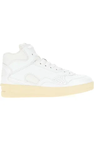 Jil Sander Sko, Dame, Hvid, 36 EU, Læder, Basket Mid Læder Sneakers