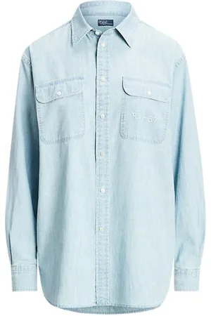 Ralph Lauren Bluser & Skjorter, Dame, Blå, M, Afslappet Skjorte