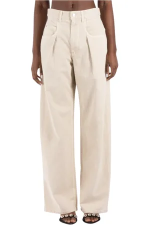 Isabel Marant Bukser, Dame, , XS, Bomuld, Ecru Bomuld Hamp Bukser