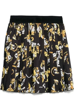VERSACE Nederdel, Dame, Flerfarvet, XS, Uld, Sort Guld Barocco Nederdel