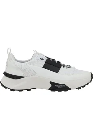 VALENTINO GARAVANI Sko, Herre, Hvid, 40 1/2 EU, Læder, Studded Læder Sneakers med Tekstureret Sål