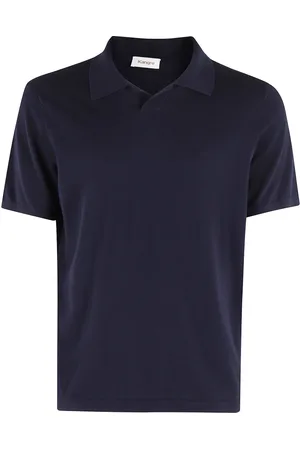 KANGRA CASHMERE Top, Herre, Blå, M, Bomuld, Blå Polo Skjorte Bomuld Normal Pasform