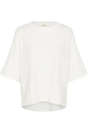 Soaked in Luxury Top, Dame, Hvid, M, Uld, Afslappet Tee Top Hvid