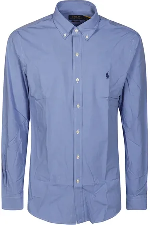 Ralph Lauren Skjorte, Herre, Blå, XL, Bomuld, Stretch Poplin Skjorte
