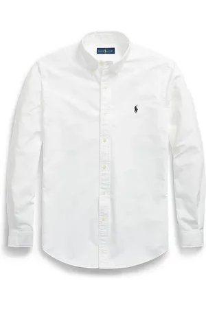 Ralph Lauren Skjorte, Herre, Hvid, S, Bomuld, Hvid Langærmet Skjorte Custom Fit