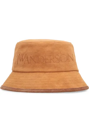 J.W.Anderson Tilbehør, Dame, Brun, ONE SIZE, Bomuld, Broderet Bomulds Bucket Hat