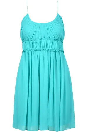 Patrizia Pepe Kjole, Dame, Grøn, XS, Polyester, Elegant Kort Kjole