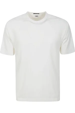 C.P. Company Top, Herre, Hvid, M, Bomuld, Logo Bomuld T-shirt Korte Ærmer