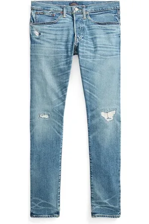 Ralph Lauren Jeans, Herre, Blå, W31 L34, Vintage-inspirerede blå straight fit jeans