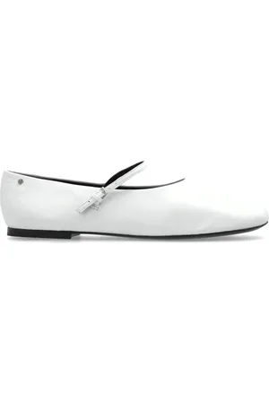 Tory Burch Sko, Dame, Hvid, 37 1/2 EU, Læder, Læder Ballerina Sko Mary Jane