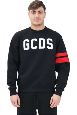 GCDS Sweathshirts & Hoodies, Herre, Sort, L, Bomuld, Sort Crewneck Sweater Forår Sommer
